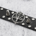Leather bracelet Pentagram with goat and thorns (bsl-009)