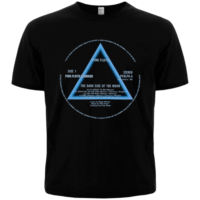 PINK FLOYD - DARK SIDE OF THE MOON RECORD LABEL T-shirt (Officially Licensed)