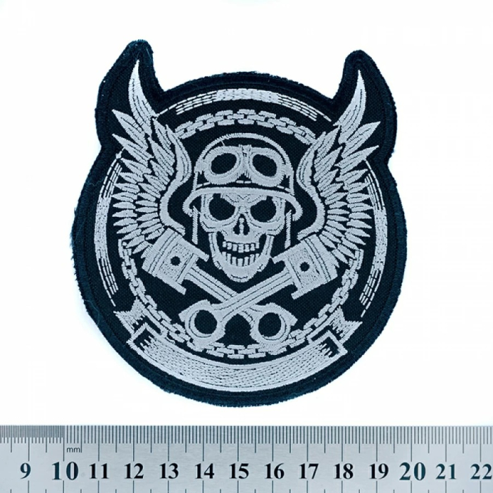Skull (Biker) Embroidered Patch