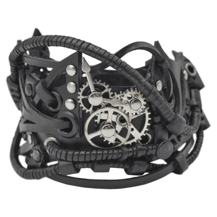 Steampunk (bsp-3) Black Bracelet