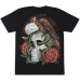 Skull with Roses (Crow and Clock) (3D, Glowing in the Dark) T-Shirt