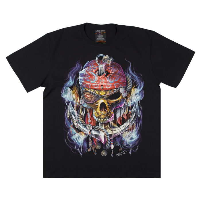 Skull in a Bandana (Anchor) (3D, Glowing in the Dark) T-Shirt