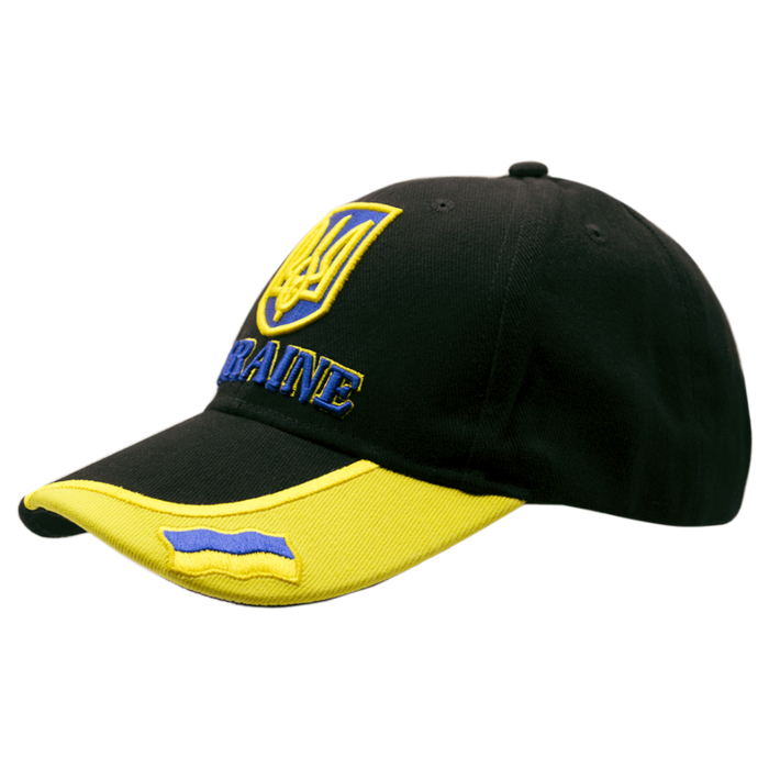 3D Trident Ukraine (Black with a Flag on the Visor) uac-006 Baseball Cap