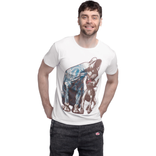 Cat with Tattoos Urbanist White T-Shirt