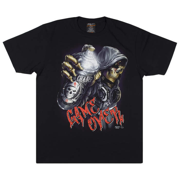 Graphite Skeleton (Game Over) (3D, Glowing in the Dark) T-Shirt
