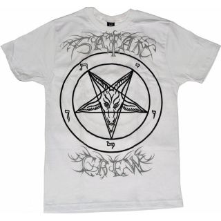 Satan Crew (Pentagram) (White) T-Shirt
