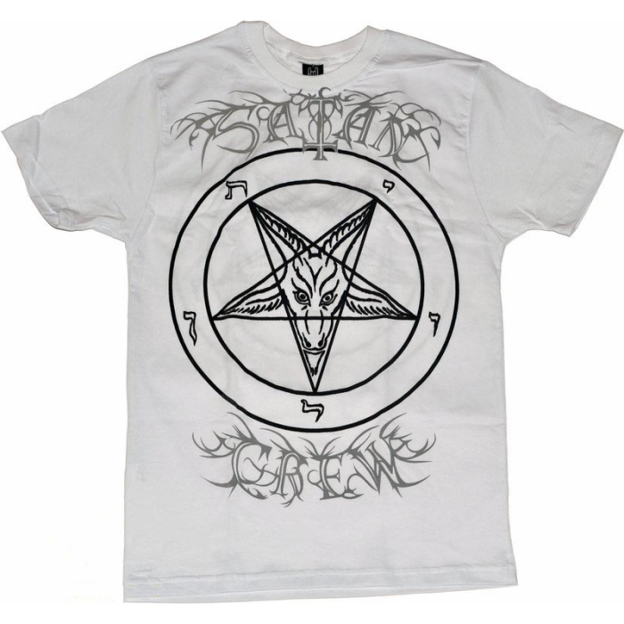 Satan Crew (Pentagram) (White) T-Shirt
