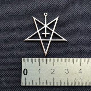 Pentagram with a Cross Steel Pendant