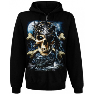 Jolly Roger (Ghost Ship) Kangaroo Pocket Hoodie with a Zipper