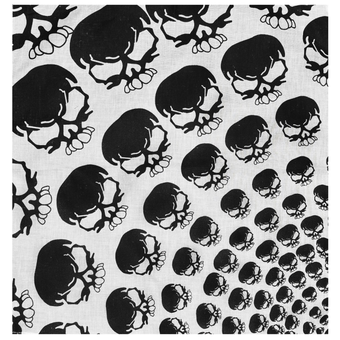 Black Skull on a White Background Bandana Black Skull on a White Background Bandana