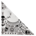 Black Skulls with Patterns on a White Background Bandana