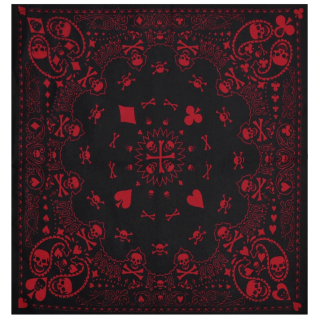 Red Skull (Card Suit) on a Black Background Bandana