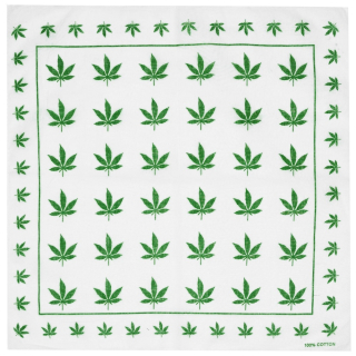 Cannabis Leaves on a White Background Bandana