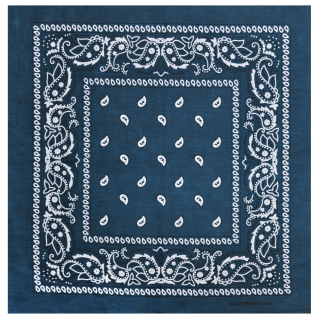 White and Black Paisley on a Background of Sea Color Bandana