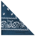 White and Black Paisley on a Background of Sea Color Bandana