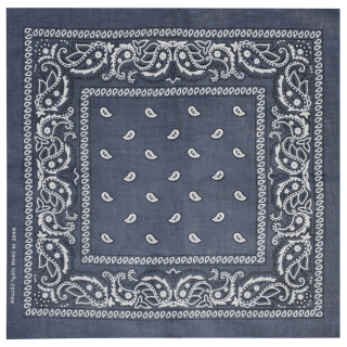 White and Black Paisley on a Graphite Background Bandana