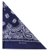 Double White and Black Paisley on An Indigo Background Bandana