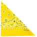 Double White and Black Paisley on a Yellow Background Bandana