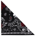Paisley with Skulls and Red Roses on a Black Background Bandana