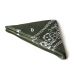 White and Black Paisley on an Olive Color Background Bandana