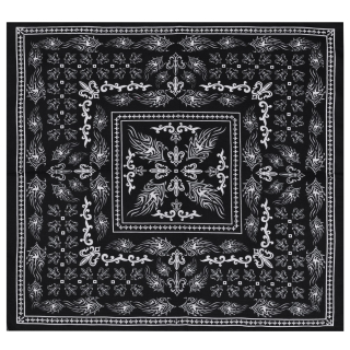 Heraldic Lily on a Black Background Pattern Bandana