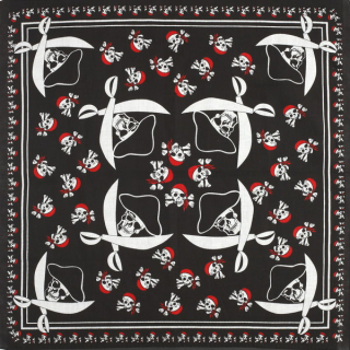 Pirates Skulls on a Black Background Bandana