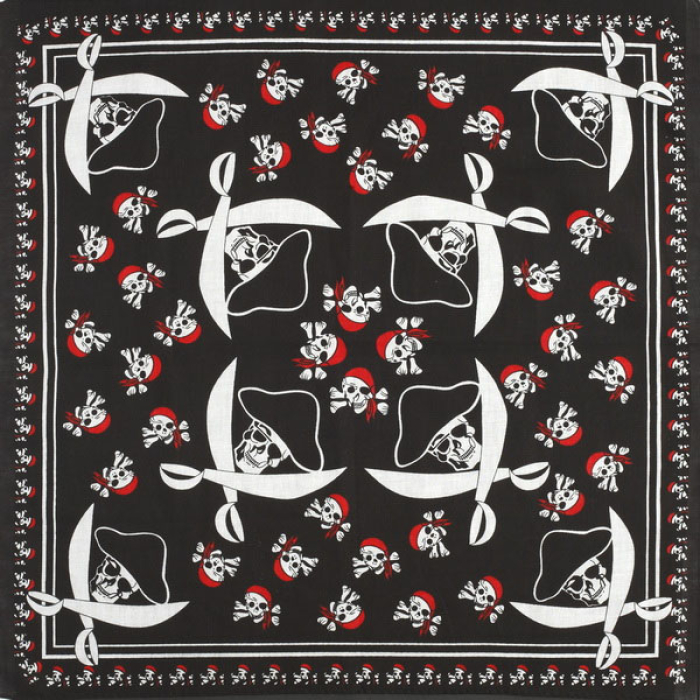 Pirates Skulls on a Black Background Bandana