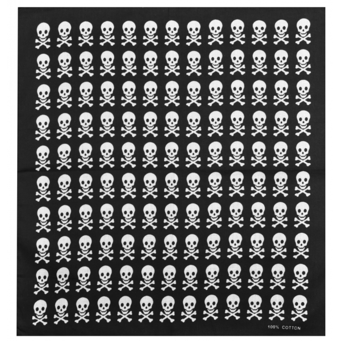 Small Skulls on a Black Background Bandana