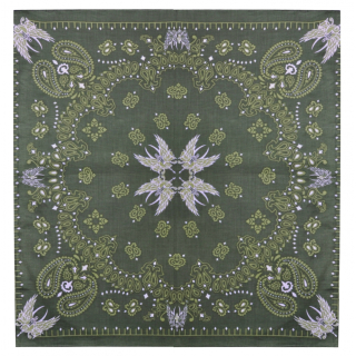 Turkish Pattern on Olive Color Background Bandana
