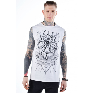 Sphynx (Urbanist) White Long Sleeveless T-Shirt