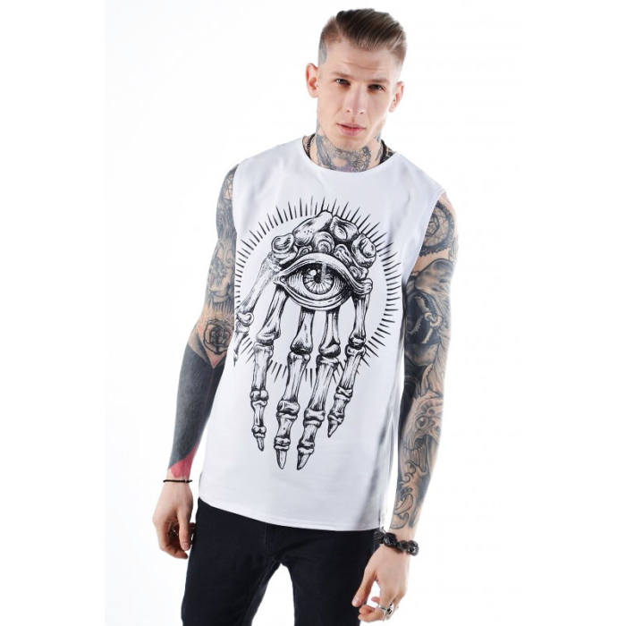 Magic Hand (Urbanist) White Long Sleeveless T-Shirt