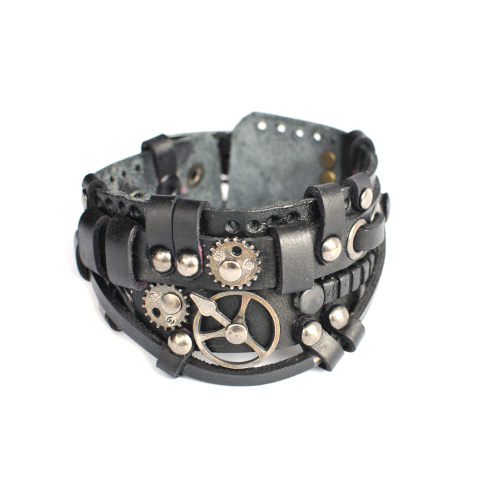 Steampunk (bsp-35) Black Bracelet