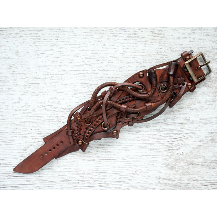 Steampunk (bsp-18) Brown Bracelet 