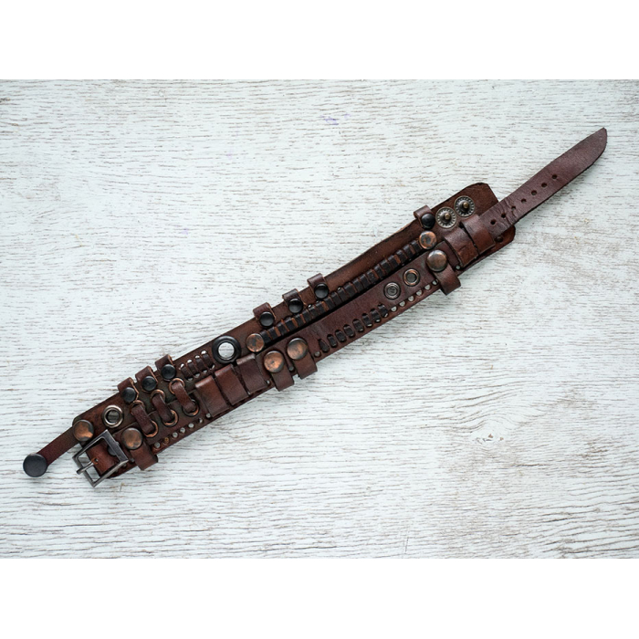 Steampunk (bsp-24) Brown Bracelet