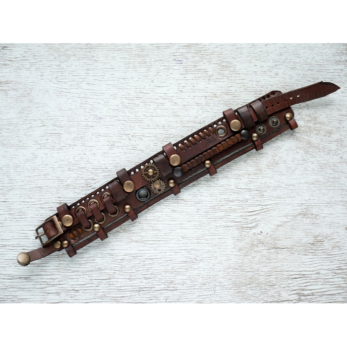 Steampunk (bsp-26) Brown Bracelet 