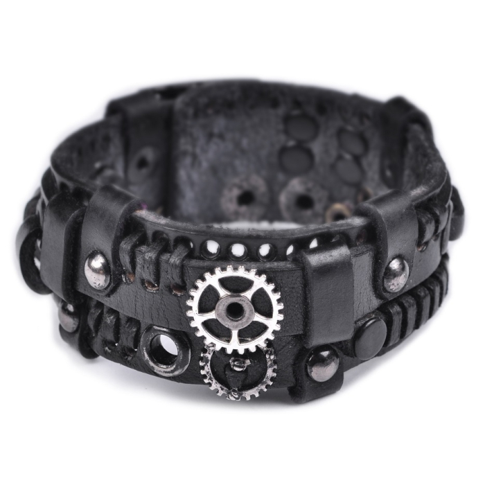 Steampunk (bsp-30) Black Bracelet