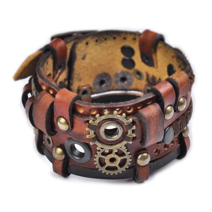 Steampunk (bsp-32) Brown Bracelet