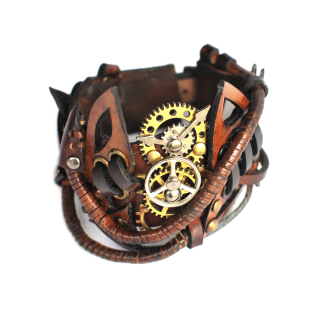 Steampunk (bsp-34) Brown Bracelet