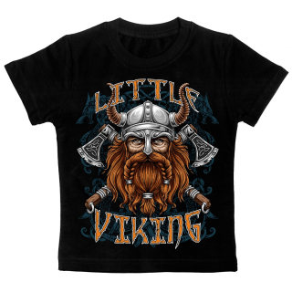 Little Viking Children's Black T-Shirt