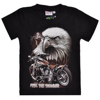 Eagle with a Motorcycle - Feel the Thunder (Rock Eagle, Glow in the Dark) T-Shirt