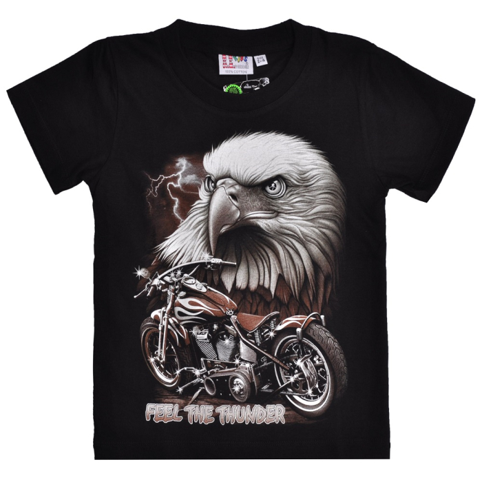 Eagle with a Motorcycle - Feel the Thunder (Rock Eagle, Glow in the Dark) T-Shirt