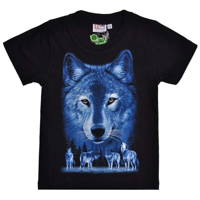 Wolf in Blue Tones (Rock Eagle, Glows in the Dark) T-Shirt