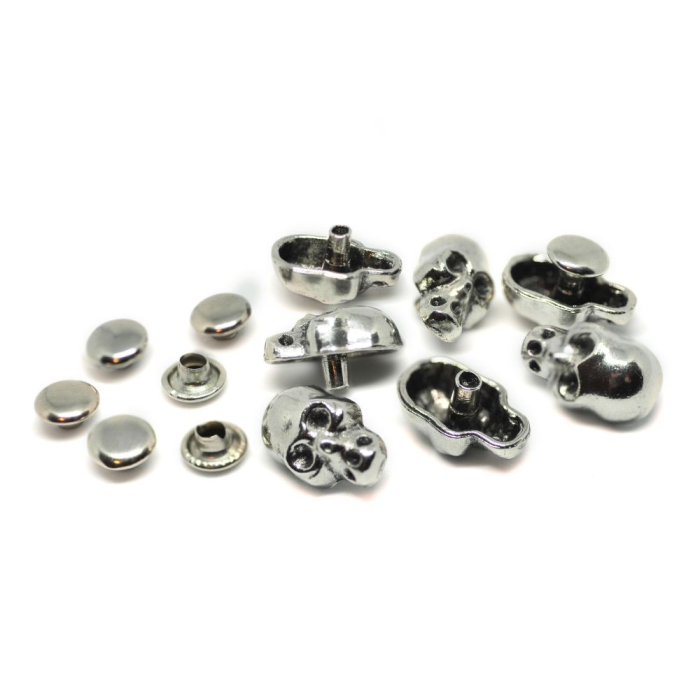 15Х9 mm Skull on a Rivet (10 Pieces)