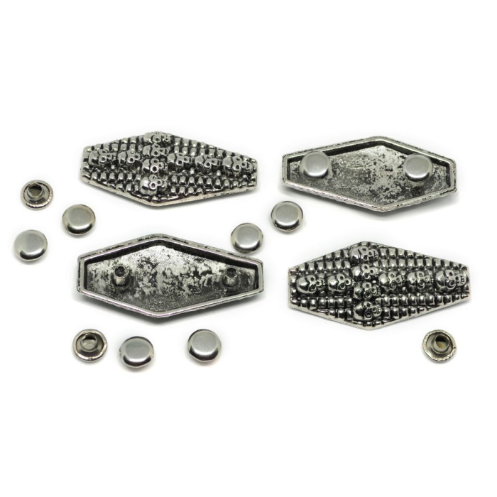 37Х18 mm Skulls on Rivets (5 Pieces) Coffin