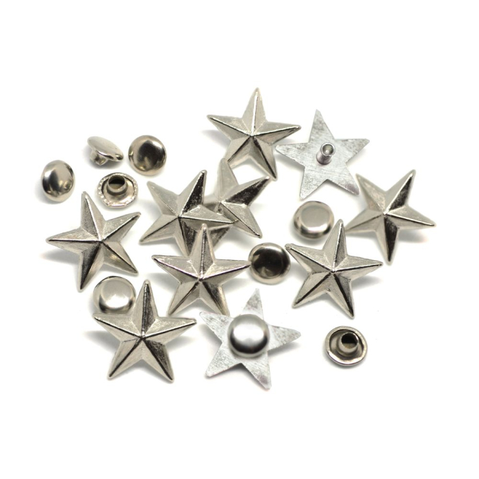 15 mm Star on Rivets (10 Pieces)