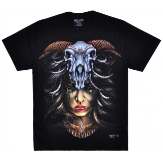 Girl with a Ram Skull (Glows in the Dark) T-Shirt