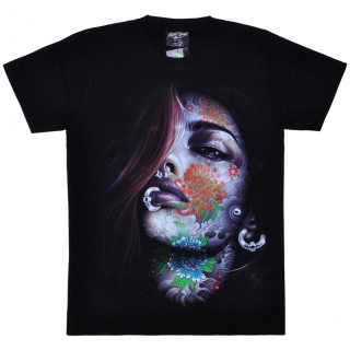 Girl with a Tattoo on her Face (Glowing in the Dark) T-Shirt