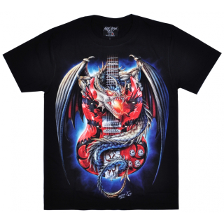 Guitar with a Dragon (3D, Glowing in the Dark) T-Shirt