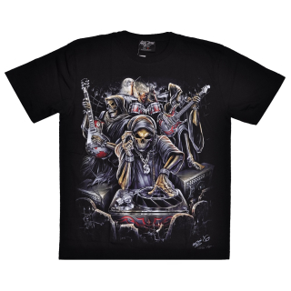 Skeleton DJ and Rock Band (Glows in the Dark) T-Shirt