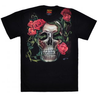 Skull with Rose - Forever Love (Glows in the Dark) T-Shirt